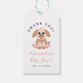 Étiquettes-cadeau Baby shower Merci Neutre Personnalisé Chiot