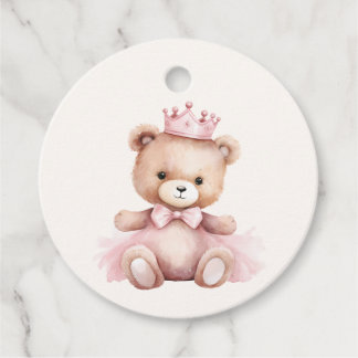 Étiquettes Cadeau Baby shower Merci rose princesse