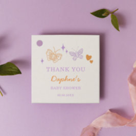 Étiquettes Cadeau Baby shower mignon à la lavande et aux papillons o