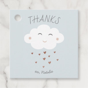Étiquettes Cadeau Baby shower mignon nuage