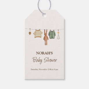 Étiquettes-cadeau Baby shower minimal Boho Boy