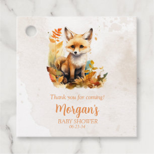 Étiquettes Cadeau Baby shower mite de Fox Woodland