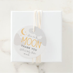 Étiquettes Cadeau Baby Shower Moderne Au-Dessus De La Lune