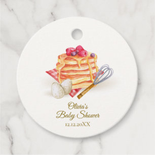 Étiquettes Cadeau Baby shower moderne Berry Pancake Egg Whisk Brunch
