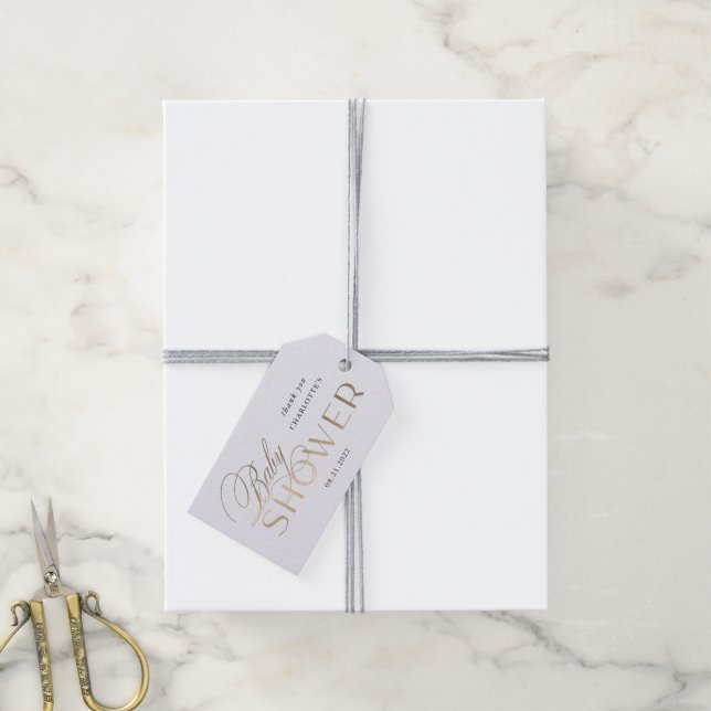 Étiquettes-cadeau baby shower moderne et élégant (Avec de la ficelle)