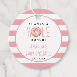 Étiquettes Cadeau Baby shower moderne Filles de Donut Saupoudrer Mer