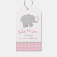 Baby shower moderne rose et gris éléphant fille