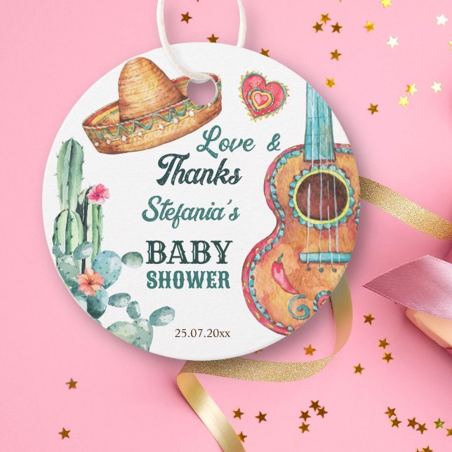Étiquettes Cadeau Baby shower muchacho de fêtes mexicaines (Créateur téléchargé)