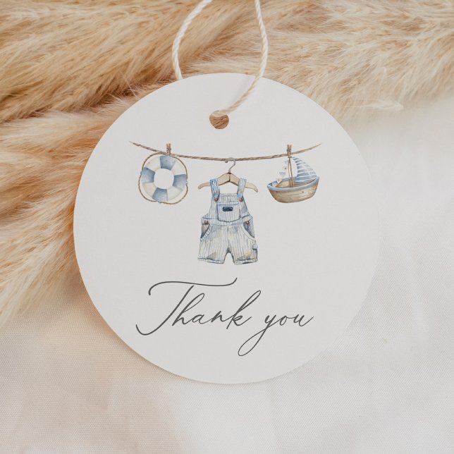 Étiquettes Cadeau Baby shower Nautical Boy (Créateur téléchargé)