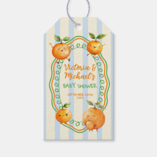 Étiquettes-cadeau Baby shower orange de Little Cutie