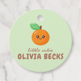 Étiquettes Cadeau Baby shower orange de Little Cutie