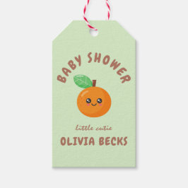 Étiquettes-cadeau Baby shower orange de Little Cutie