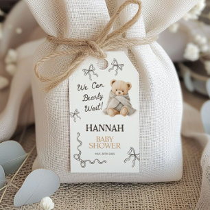 Étiquettes-cadeau Baby Shower Ours en Peluche Fantaisiste
