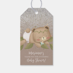 Étiquettes-cadeau Baby shower Ours Parties scintillant Bohemian Star