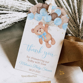 Étiquettes-cadeau Baby shower Ourson en peluche Nous pouvons à peine