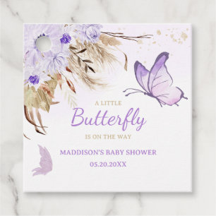 Étiquettes Cadeau Baby Shower Papillon Floral