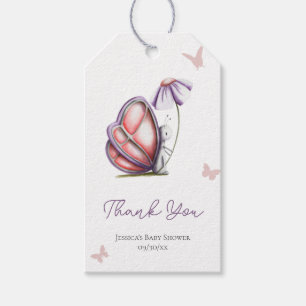 Étiquettes-cadeau Baby shower Papillon Merci