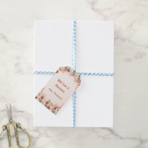 Étiquettes-cadeau Baby Shower Papillons & Fleurs Poétiques Florale