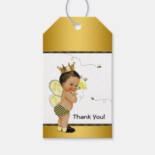 Étiquettes-cadeau Baby-shower pour garçon ethnique Bumble Bee