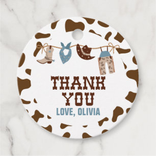 Étiquettes Cadeau Baby Shower Rodeo Cow-boy Western