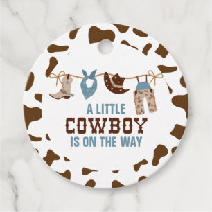 Étiquettes Cadeau Baby Shower Rodeo Cow-boy Western