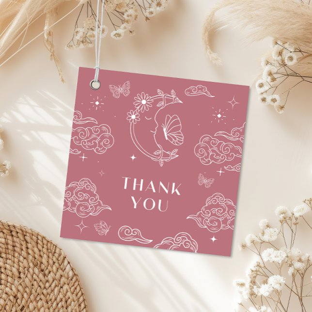 Étiquettes Cadeau Baby shower Rose de Tarot céleste Favoriser les ét (Créateur téléchargé)