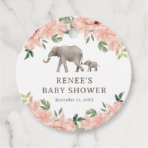 Baby shower rose floral Eléphant fille