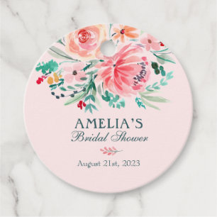 Étiquettes Cadeau Baby Shower Rose Floral Mariage