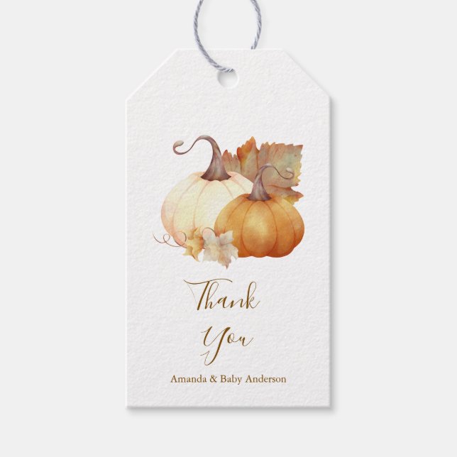 Étiquettes-cadeau Baby shower rustique boho Automne (Devant)