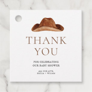 Étiquettes Cadeau Baby shower rustique Cowboy