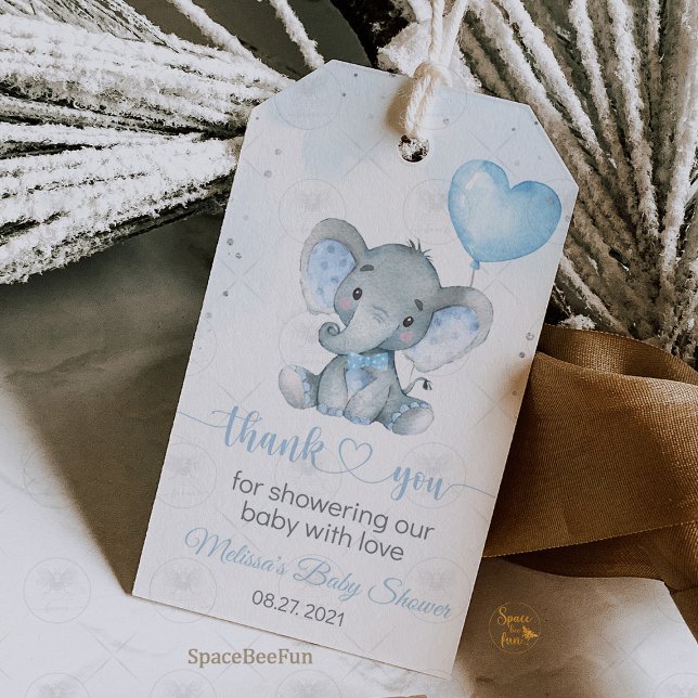 Étiquettes-cadeau Baby shower Safari Éléphant (Elephant Safari, Baby Shower, Gift Tags, Safari Theme, Jungle Baby Shower, Elephant Tags, Party Favo)