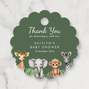 Étiquettes Cadeau Baby shower Safari Wild One Jungle