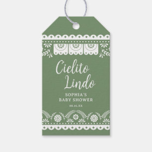 Étiquettes-cadeau Baby shower Sage Green Cielito Lindo Talavera