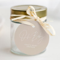 Baby shower script moderne beige élégant