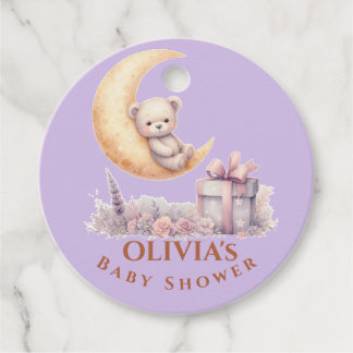 Étiquettes Cadeau Baby shower Teddy Pink Bear Girl