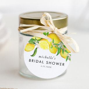 Étiquettes Cadeau Baby Shower Thème Aquarelle Citron 