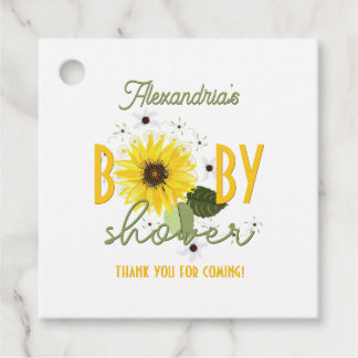 Étiquettes Cadeau Baby shower tournesol