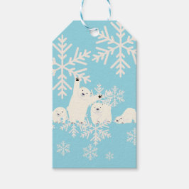 Étiquettes-cadeau Baby shower Twin Polar Bears