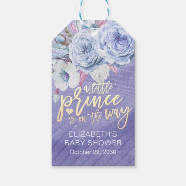 Étiquettes-cadeau Baby shower un petit prince sur le chemin (Devant)