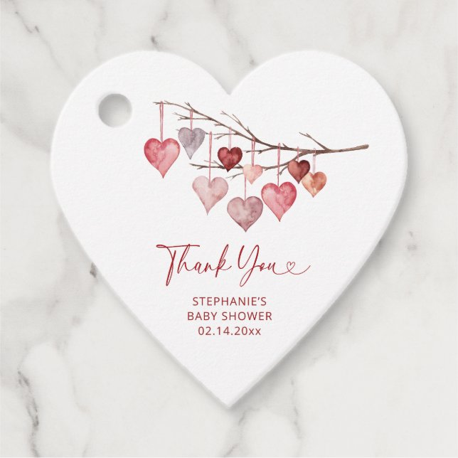 Étiquettes Cadeau Baby shower Valentines de Little Sweetheart (Devant)