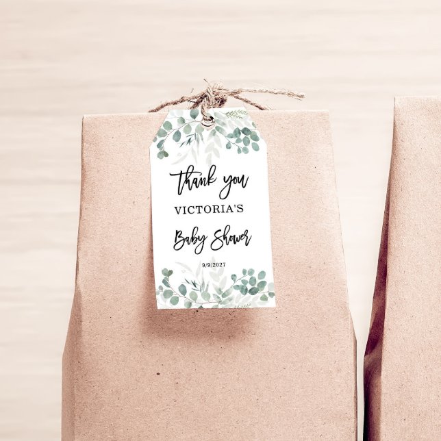 Étiquettes-cadeau Baby shower verdoyant (Créateur téléchargé)