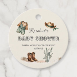 Étiquettes Cadeau Baby shower Wild West Western Cowboy