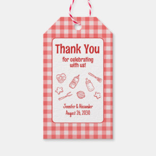Étiquettes-cadeau BaByQ Rouge Fête Prénatale BBQ