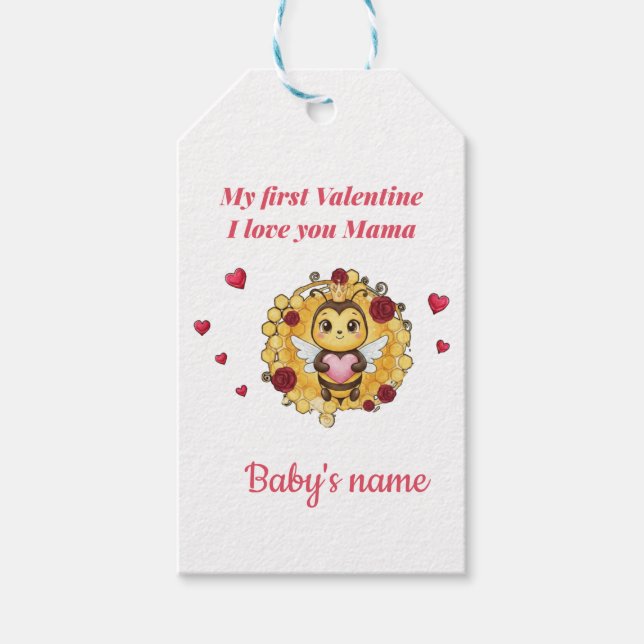 Étiquettes-cadeau Baby's First valentine (Devant)