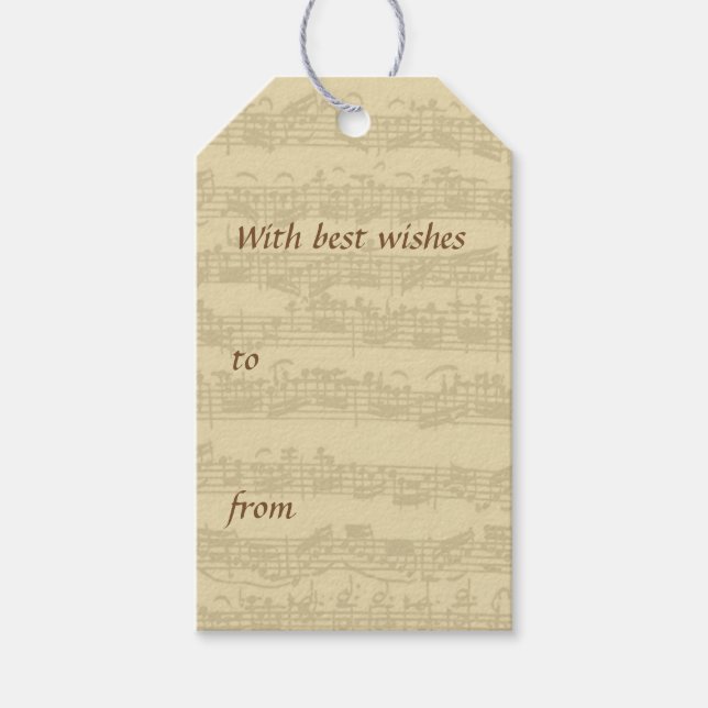 Étiquettes-cadeau Bach Music Manuscript Toutes les occasions (Devant)