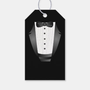 Étiquettes-cadeau Bachelor Party Groomsman Team Groom black tuxedo