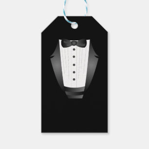 Étiquettes-cadeau Bachelor Party Groomsman Team Groom black tuxedo