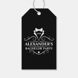 Étiquettes-cadeau Bachelor Party Tuxedo Cravate noir