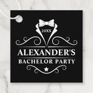 Étiquettes Cadeau Bachelor Party Tuxedo Cravate noir