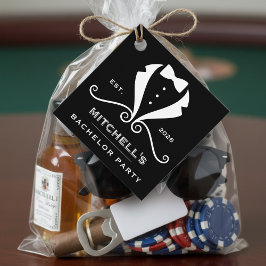 Étiquettes Cadeau Bachelor Party Tuxedo Suit Bowtie Black Wedding